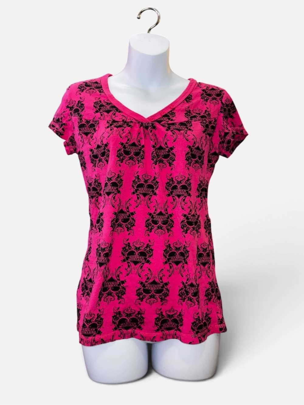 Y2K Hannah Montana Grunge V-Neck Print Tee